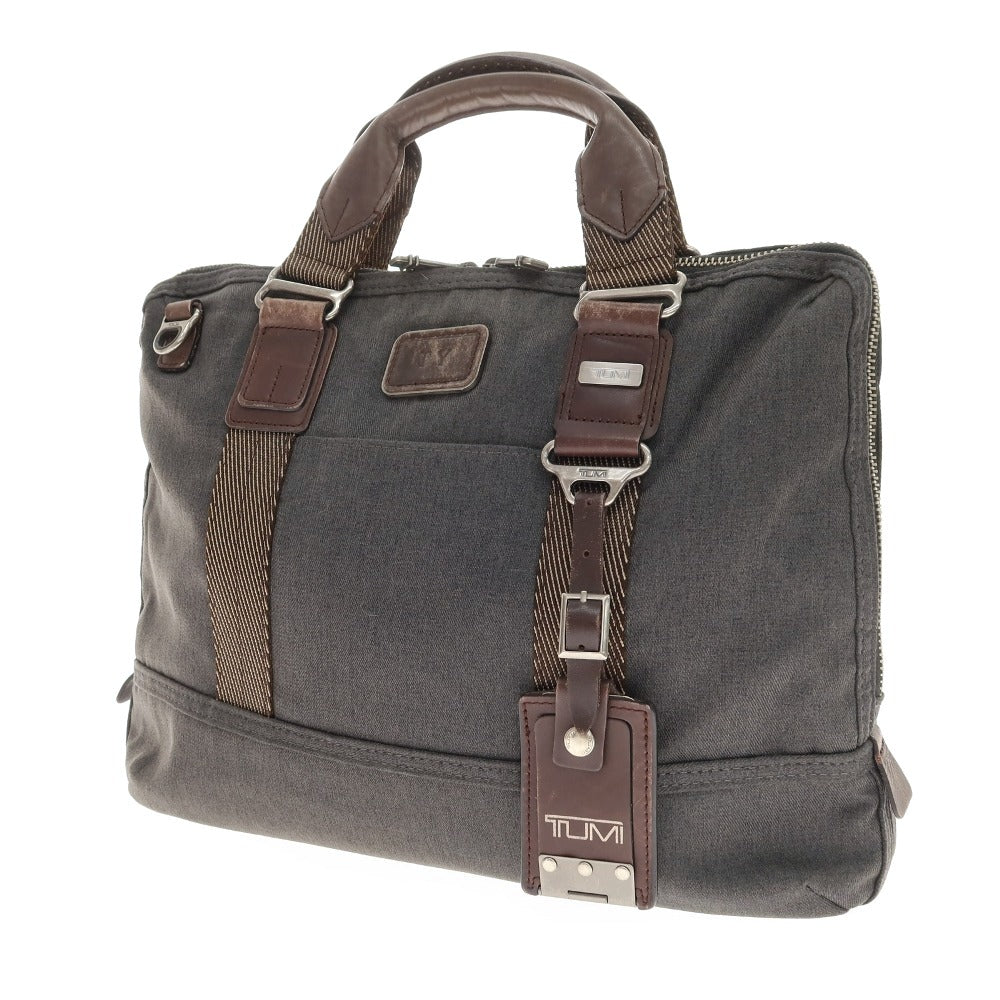 【中古】トゥミ TUMI ポリエステル系 レザー 2way ブリーフケース ダークグレーxダークブラウン【 状態ランクC 】【 メンズ 】