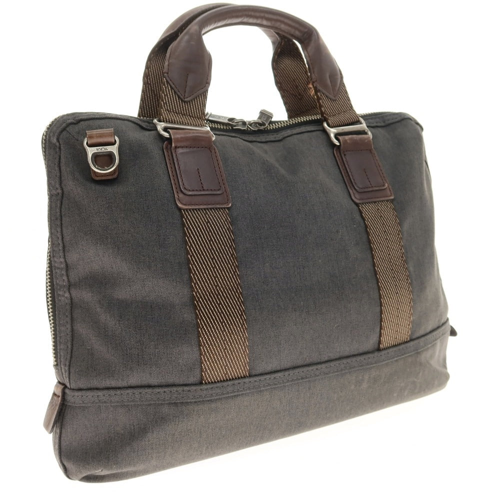 【中古】トゥミ TUMI ポリエステル系 レザー 2way ブリーフケース ダークグレーxダークブラウン【 状態ランクC 】【 メンズ 】