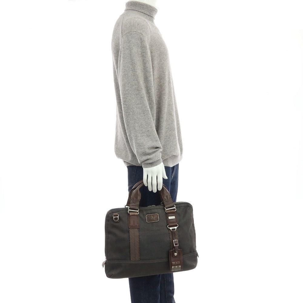 【中古】トゥミ TUMI ポリエステル系 レザー 2way ブリーフケース ダークグレーxダークブラウン【 状態ランクC 】【 メンズ 】