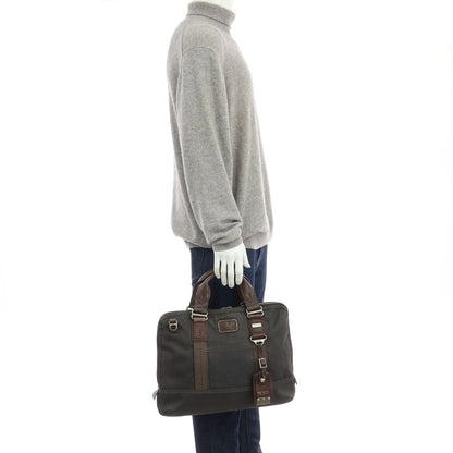 【中古】トゥミ TUMI ポリエステル系 レザー 2way ブリーフケース ダークグレーxダークブラウン【 状態ランクC 】【 メンズ 】
