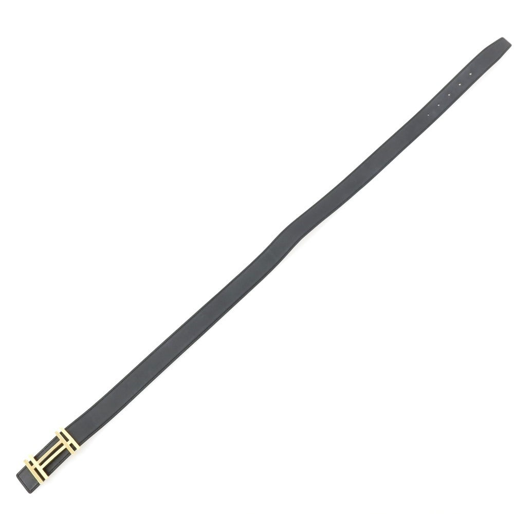 【中古】エルメス HERMES H・オ・カレ T刻印 リバーシブル レザー ベルト ブラック【サイズ85】【 状態ランクB 】【 ユニセックス 】