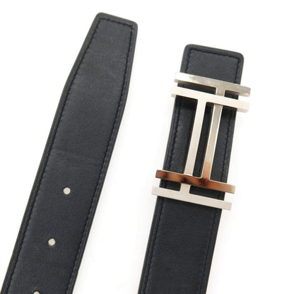 【中古】エルメス HERMES H・オ・カレ T刻印 リバーシブル レザー ベルト ブラック【サイズ90】【 状態ランクB 】【 ユニセックス 】