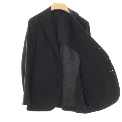 【中古】カルーゾ CARUSO ウールモヘヤ 3つボタンスーツ ブラック【サイズ48】【 状態ランクC 】【 メンズ 】
