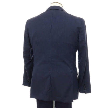 【中古】ベルベスト Belvest ウール ヘリンボーン 3つボタンスーツ ネイビー【サイズ50】【 状態ランクB 】【 メンズ 】