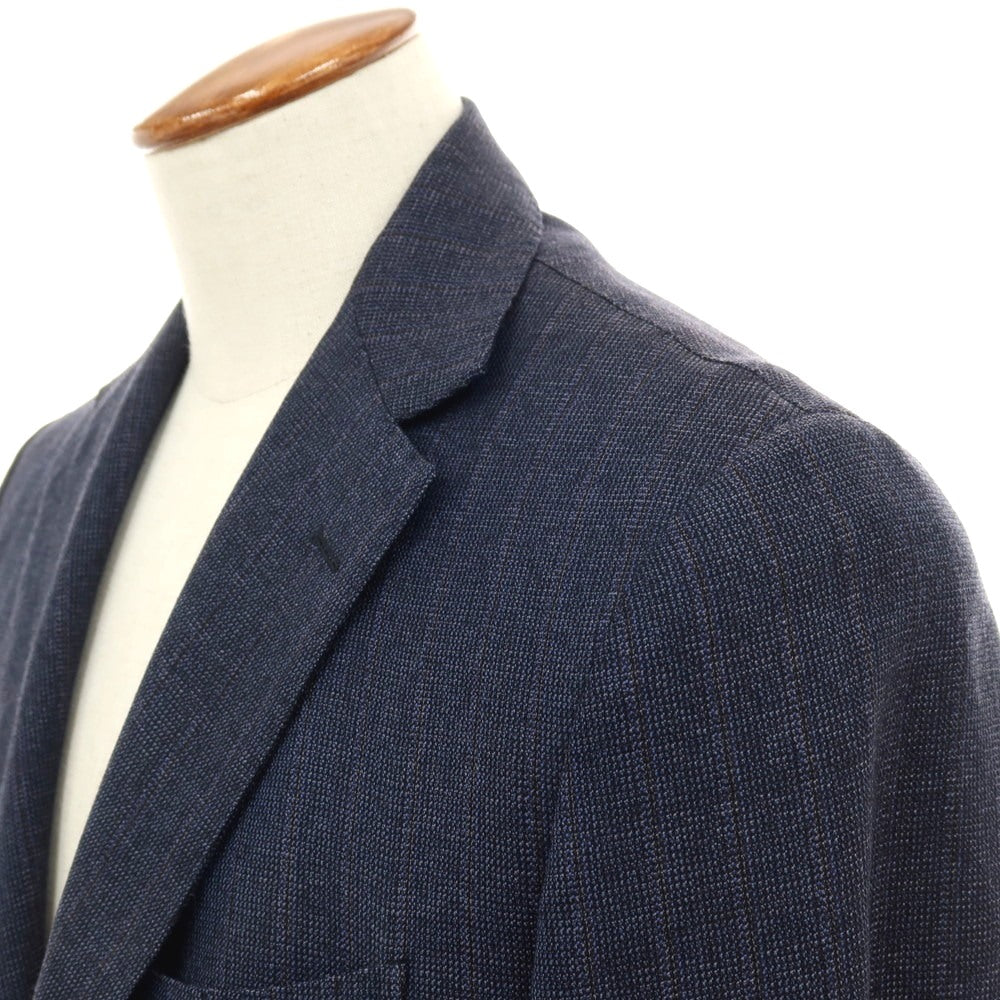 【中古】サルトリオ Sartorio ウール ストライプ 3つボタンスーツ ネイビー【サイズ48】【 状態ランクD 】【 メンズ 】