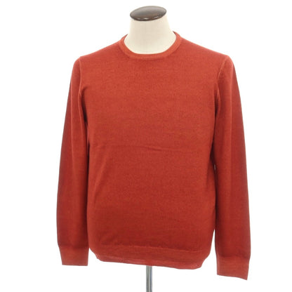 【中古】グランサッソ GRAN SASSO ウール クルーネック プルオーバーニット テラコッタ【サイズ52】【 状態ランクA 】【 メンズ 】