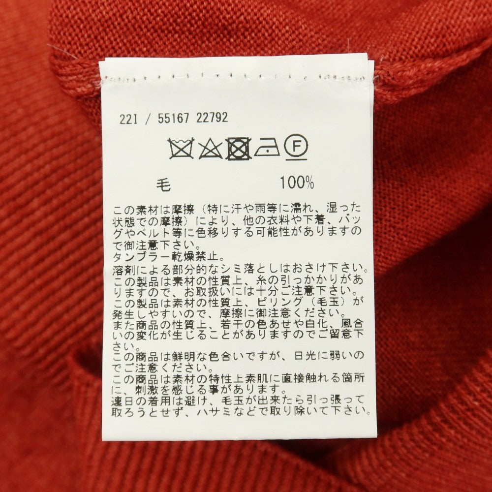 【中古】グランサッソ GRAN SASSO ウール クルーネック プルオーバーニット テラコッタ【サイズ52】【 状態ランクA 】【 メンズ 】