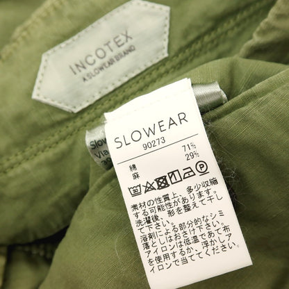 【中古】インコテックス INCOTEX コットンリネン カジュアルスラックスパンツ ライトオリーブグリーン【サイズ50】【 状態ランクD 】【 メンズ 】