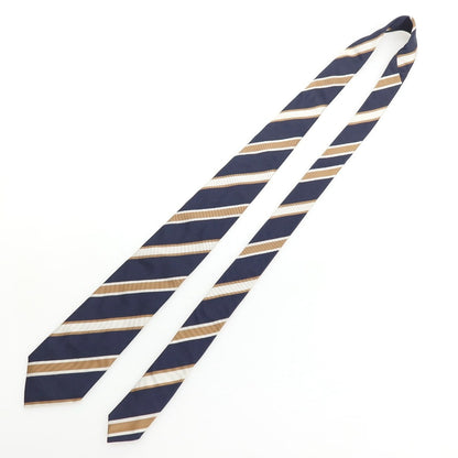 【中古】ホリデイ アンド ブラウン HOLLIDAY &amp; BROWN BEAMS F別注 シルク ストライプ柄ネクタイ ネイビーxライトブラウン【 状態ランクB 】【 メンズ 】