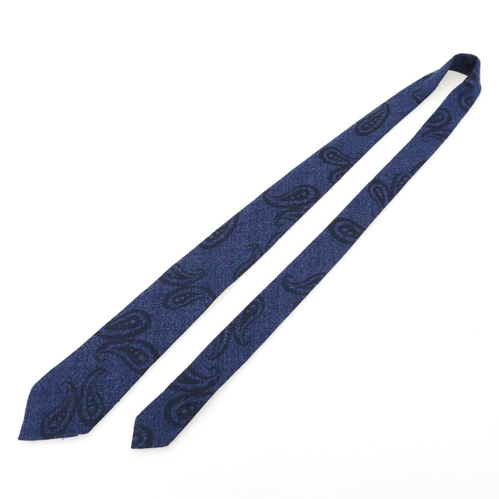 【中古】ビームスエフ BEAMS F シルクウールナイロン ペイズリー柄ネクタイ ネイビー【 状態ランクC 】【 メンズ 】