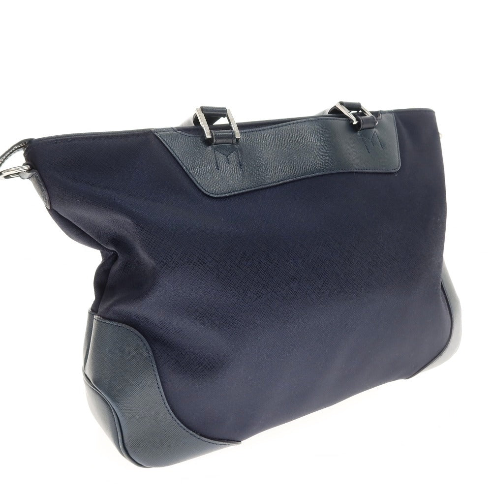 【中古】ペッレモルビダ PELLE MORBIDA ナイロン系 レザー 2way トートバッグ ネイビー【 状態ランクC 】【 メンズ 】