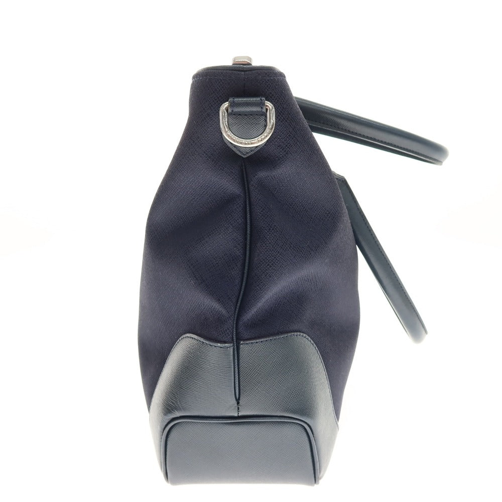 【中古】ペッレモルビダ PELLE MORBIDA ナイロン系 レザー 2way トートバッグ ネイビー【 状態ランクC 】【 メンズ 】