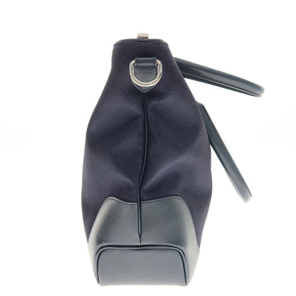【中古】ペッレモルビダ PELLE MORBIDA ナイロン系 レザー 2way トートバッグ ネイビー【 状態ランクC 】【 メンズ 】
