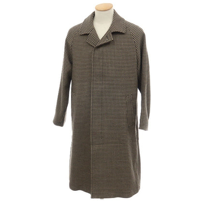 【中古】タリアトーレ TAGLIATORE ウール ハウンドトゥース ステンカラーコート ベージュxブラック【サイズ44】【 状態ランクA 】【 メンズ 】