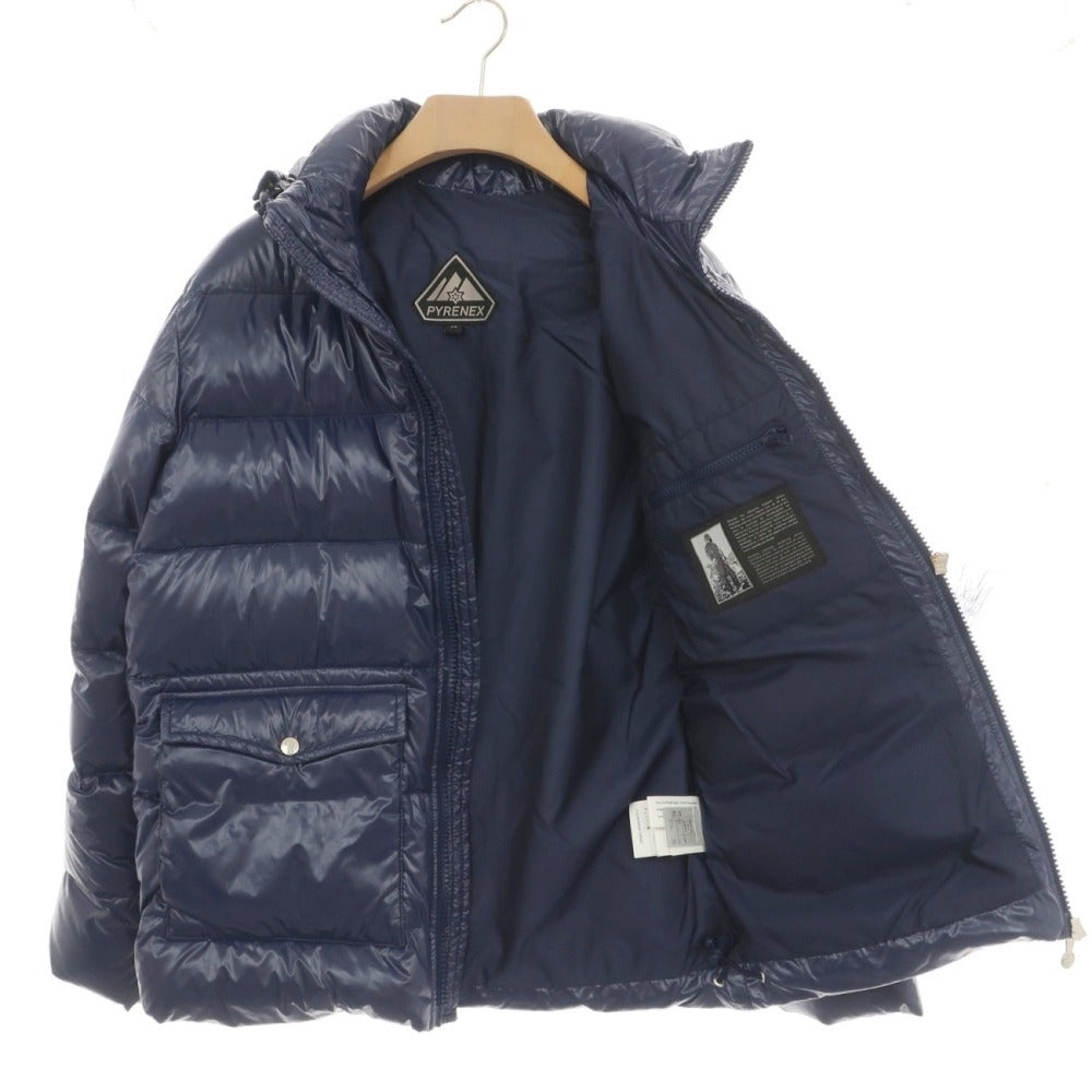 【中古】ピレネックス Pyrenex ポリエステル スタンドカラー ダウンジャケット ネイビー【サイズXS】【 状態ランクB 】【 メンズ 】