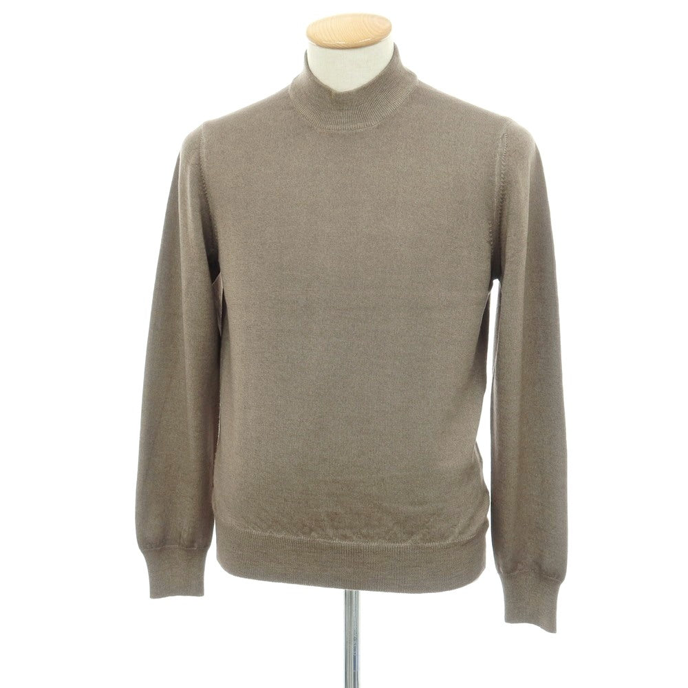 【中古】グランサッソ GRAN SASSO ウール モックネック プルオーバーニット グレージュ【サイズ44】【 状態ランクA 】【 メンズ 】