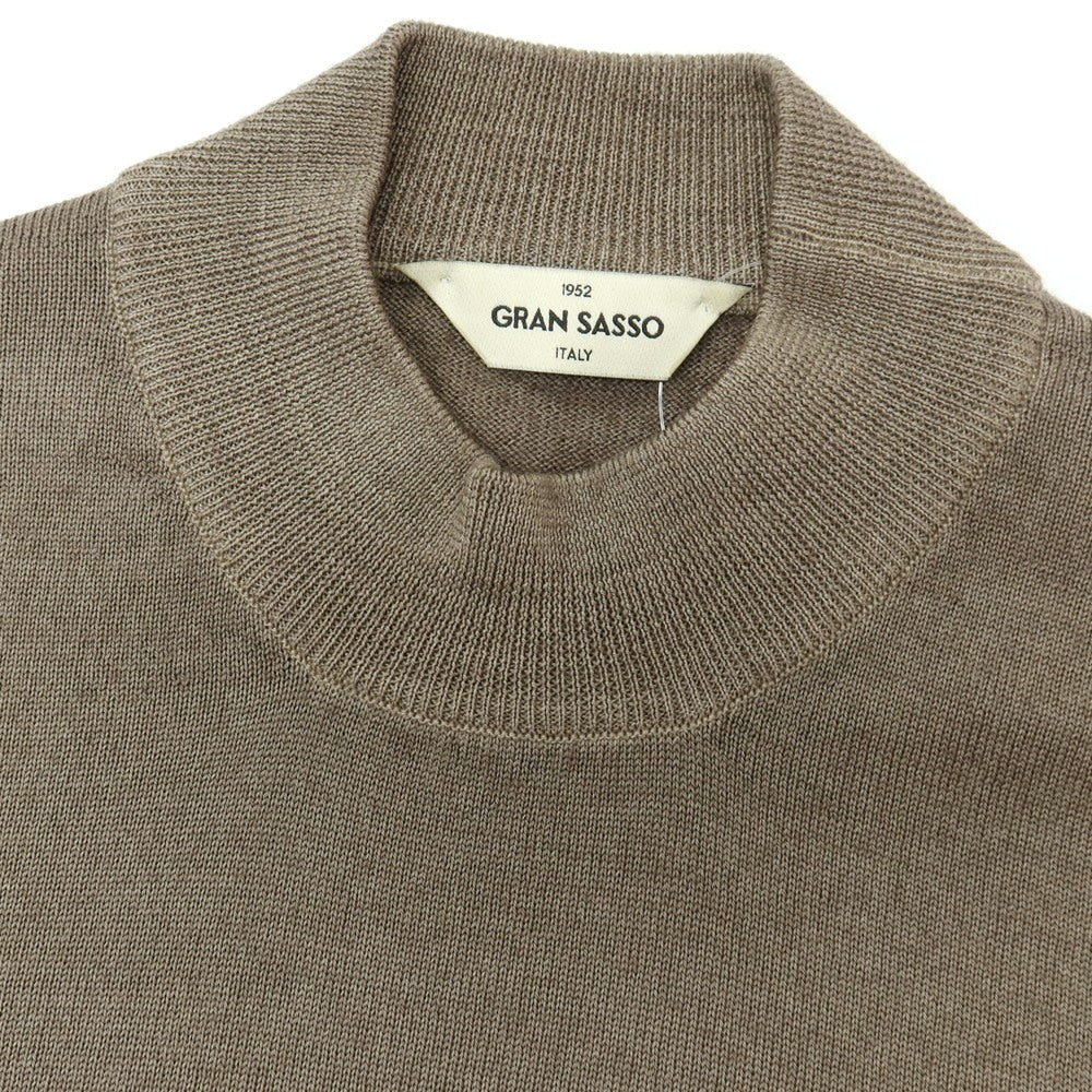 【中古】グランサッソ GRAN SASSO ウール モックネック プルオーバーニット グレージュ【サイズ44】【 状態ランクA 】【 メンズ 】