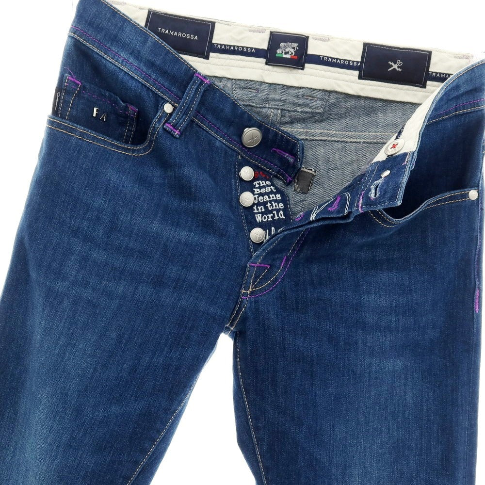 【中古】トラマロッサ Tramarossa Leonardo Butt ストレッチ コットン デニムパンツ ジーンズ ネイビー【サイズ29】【 状態ランクB 】【 メンズ 】