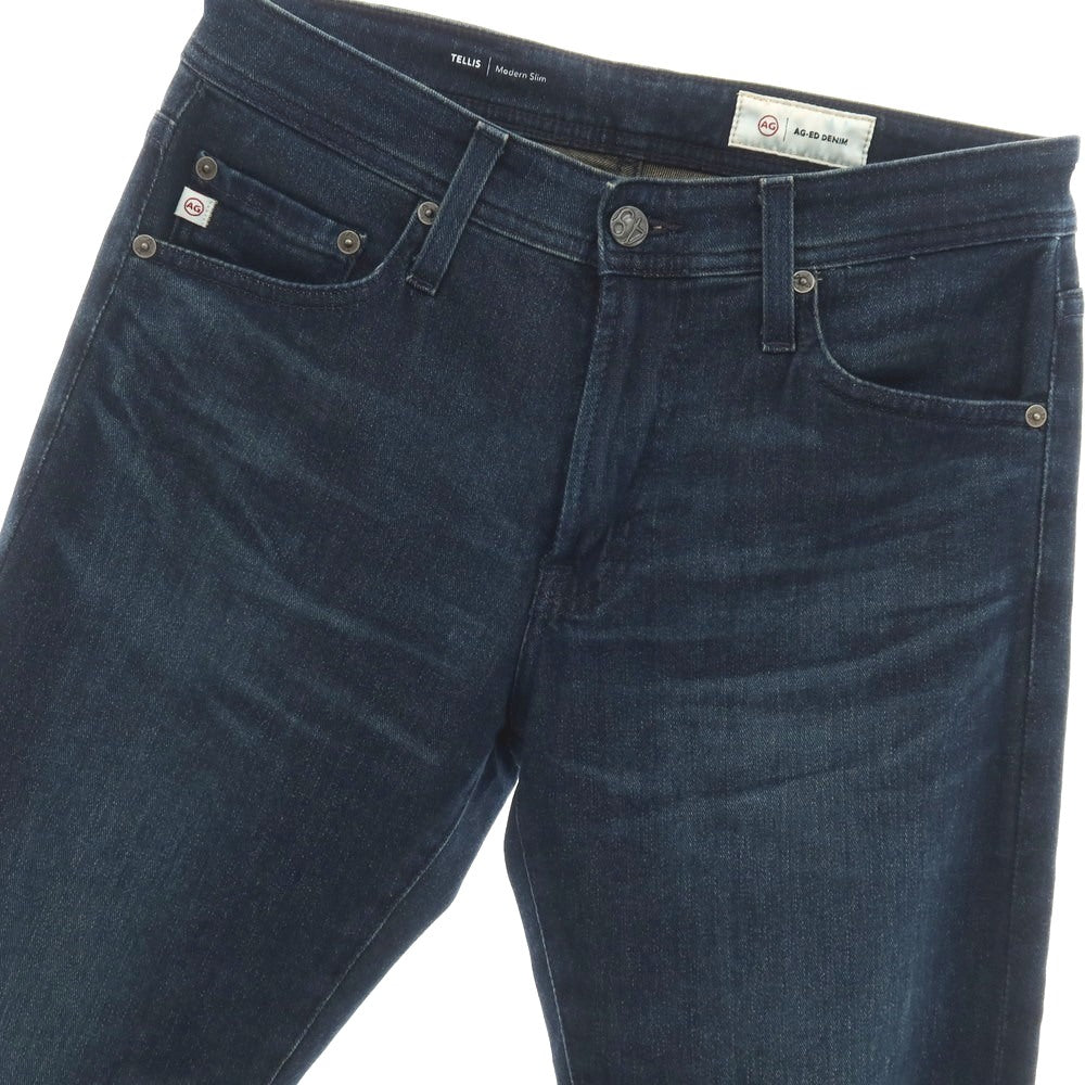 【中古】エージー アドリアーノゴールドシュミット AG Adriano Goldschmied ストレッチ コットンポリエステル デニムパンツ ジーンズ ネイビー【サイズ28】【 状態ランクB 】【 メンズ 】