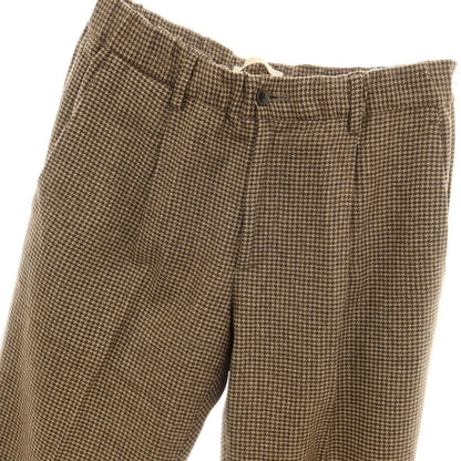【中古】ブリリア1949 BRIGLIA 1949 BEAMS別注 ストレッチ ウールナイロンアクリル ハウンドトゥース イージースラックス パンツ ベージュxブラウン【サイズ42】【 状態ランクB 】【 メンズ 】