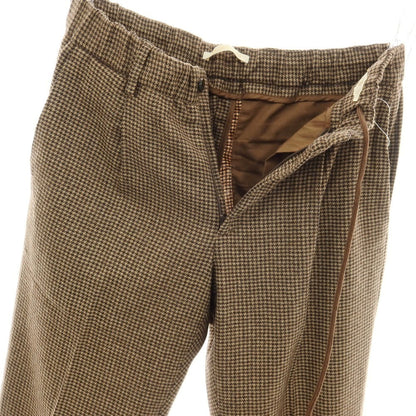 【中古】ブリリア1949 BRIGLIA 1949 BEAMS別注 ストレッチ ウールナイロンアクリル ハウンドトゥース イージースラックス パンツ ベージュxブラウン【サイズ42】【 状態ランクB 】【 メンズ 】