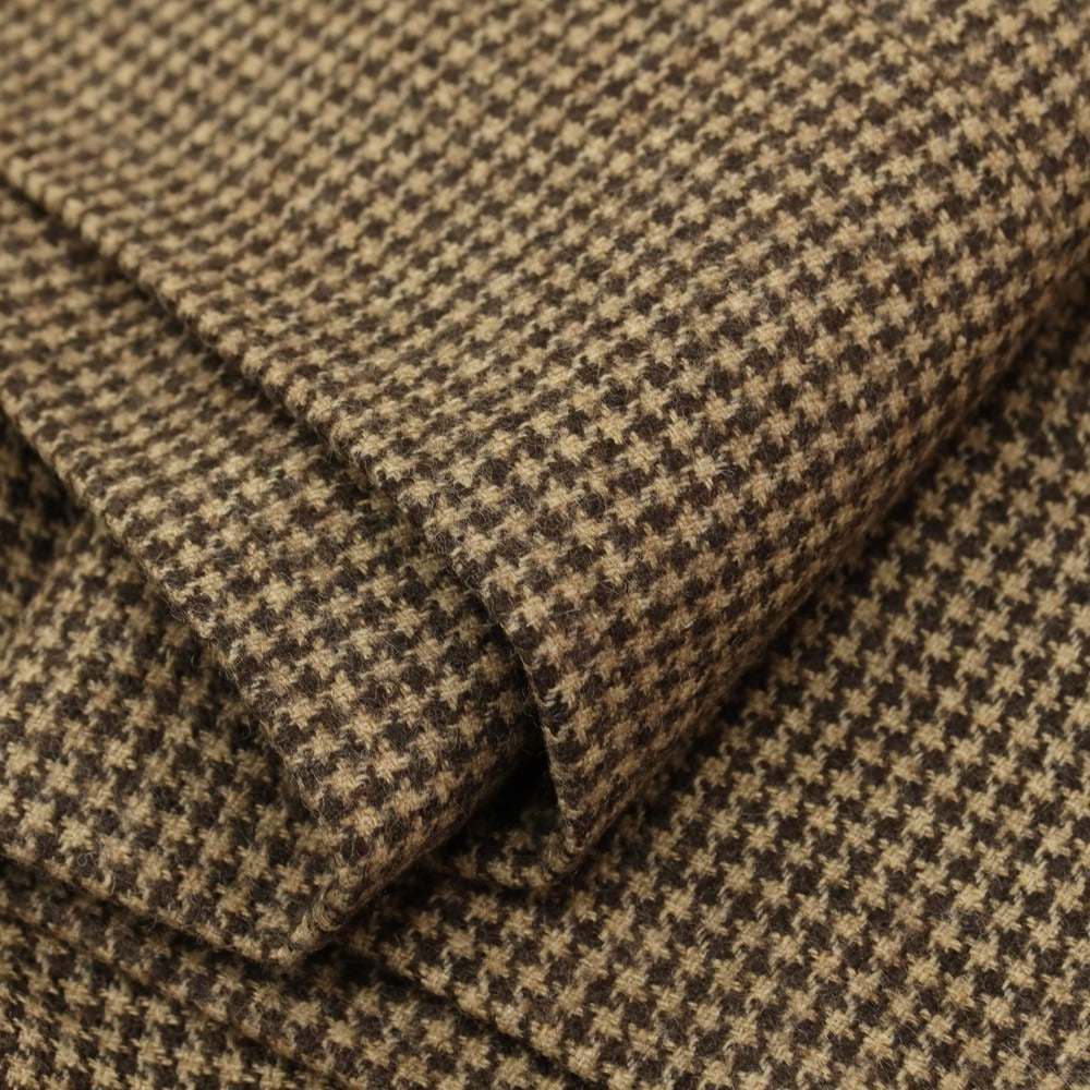【中古】ブリリア1949 BRIGLIA 1949 BEAMS別注 ストレッチ ウールナイロンアクリル ハウンドトゥース イージースラックス パンツ ベージュxブラウン【サイズ42】【 状態ランクB 】【 メンズ 】