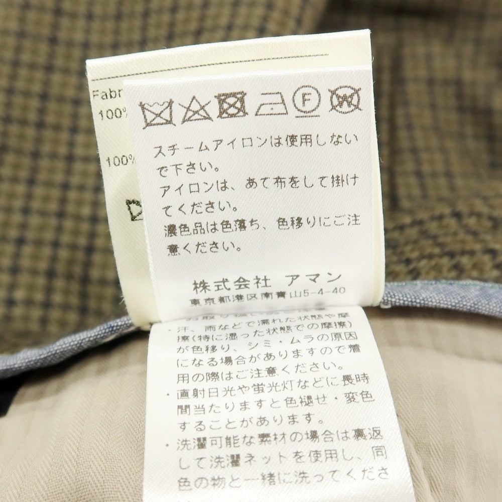 【中古】ベルウィッチ BERWICH ウール チェック イージースラックス パンツ グリーンxブラック【サイズ44】【 状態ランクB 】【 メンズ 】