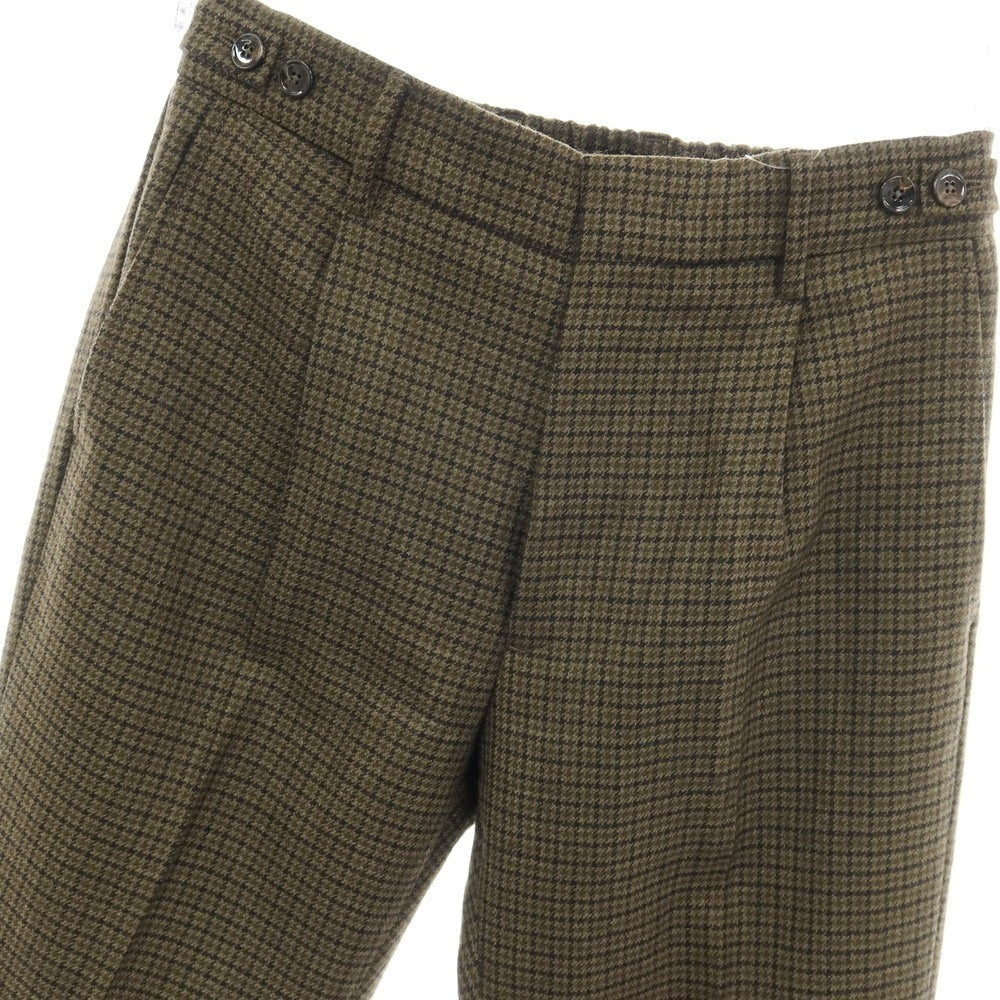 【中古】ベルウィッチ BERWICH ウール チェック イージースラックス パンツ グリーンxブラック【サイズ44】【 状態ランクB 】【 メンズ 】