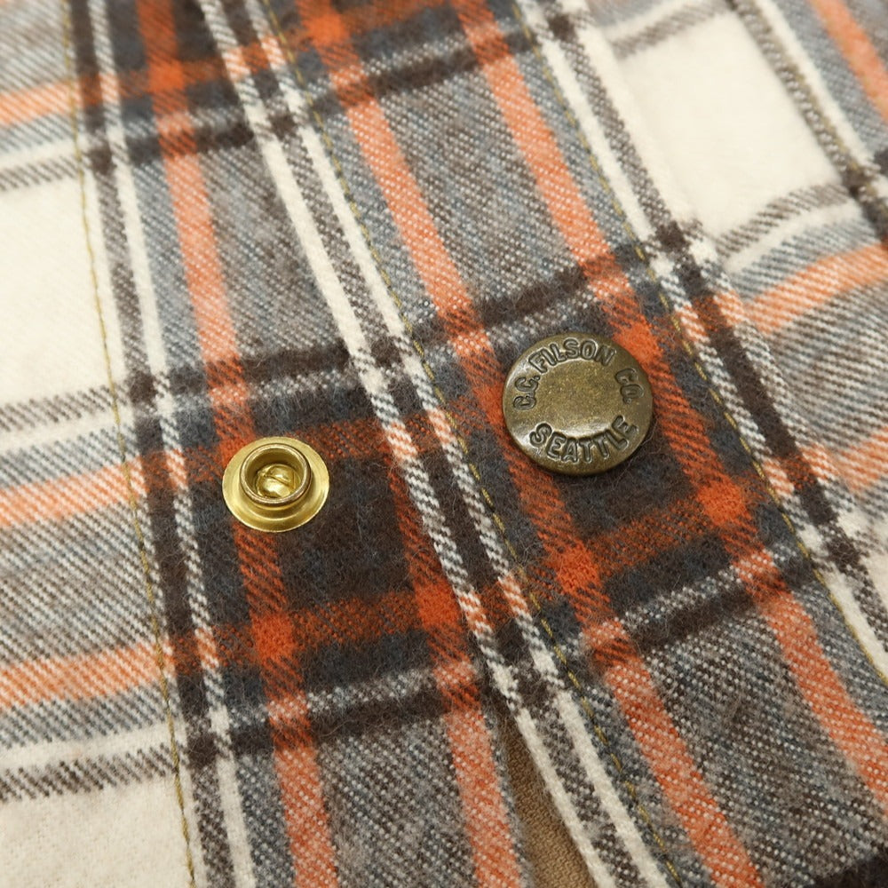 【中古】ジュンヤワタナベ マン JUNYA WATANABE MAN × FILSON 2025年秋冬 チェック コーデュロイ 切替 カジュアルシャツ ブラウンxホワイト【サイズXS】【 状態ランクB 】【 メンズ 】