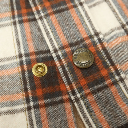 【中古】ジュンヤワタナベ マン JUNYA WATANABE MAN × FILSON 2025年秋冬 チェック コーデュロイ 切替 カジュアルシャツ ブラウンxホワイト【サイズXS】【 状態ランクB 】【 メンズ 】