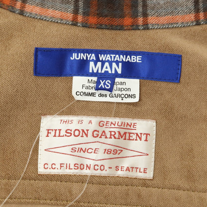 【中古】ジュンヤワタナベ マン JUNYA WATANABE MAN × FILSON 2025年秋冬 チェック コーデュロイ 切替 カジュアルシャツ ブラウンxホワイト【サイズXS】【 状態ランクB 】【 メンズ 】
