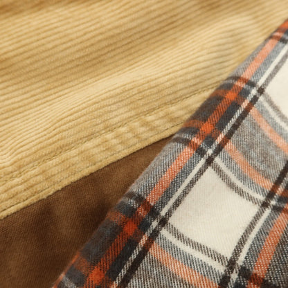 【中古】ジュンヤワタナベ マン JUNYA WATANABE MAN × FILSON 2025年秋冬 チェック コーデュロイ 切替 カジュアルシャツ ブラウンxホワイト【サイズXS】【 状態ランクB 】【 メンズ 】