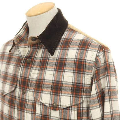 【中古】ジュンヤワタナベ マン JUNYA WATANABE MAN × FILSON 2025年秋冬 チェック コーデュロイ 切替 カジュアルシャツ ブラウンxホワイト【サイズXS】【 状態ランクB 】【 メンズ 】