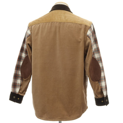 【中古】ジュンヤワタナベ マン JUNYA WATANABE MAN × FILSON 2025年秋冬 チェック コーデュロイ 切替 カジュアルシャツ ブラウンxホワイト【サイズXS】【 状態ランクB 】【 メンズ 】