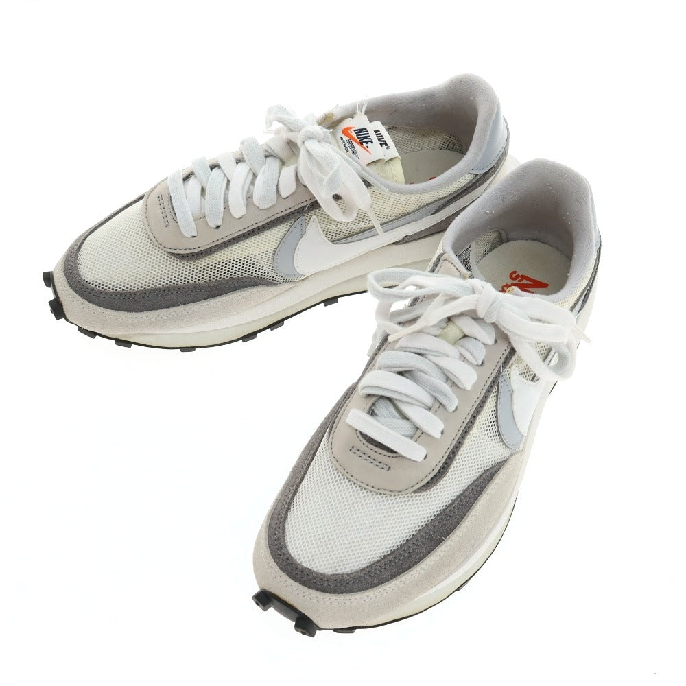 【中古】サカイ Sacai × NIKE LD WAFFLE BV0073-100 スエード スニーカー ホワイトxグレー【サイズ26.5】【 状態ランクB 】【 メンズ 】