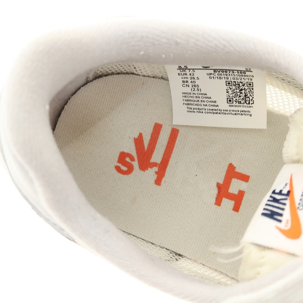 【中古】サカイ Sacai × NIKE LD WAFFLE BV0073-100 スエード スニーカー ホワイトxグレー【サイズ26.5】【 状態ランクB 】【 メンズ 】