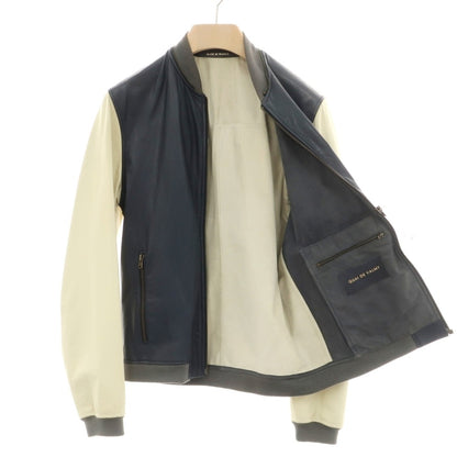 【中古】ケドゥヴァルミー QUAI DE VALMY ゴート レザーブルゾン ネイビー【サイズ46】【 状態ランクC 】【 メンズ 】