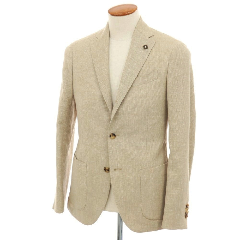 【中古】ラルディーニ LARDINI ウールリネンコットン 3B テーラードジャケット ベージュ【サイズ46】【 状態ランクB 】【 メンズ 】