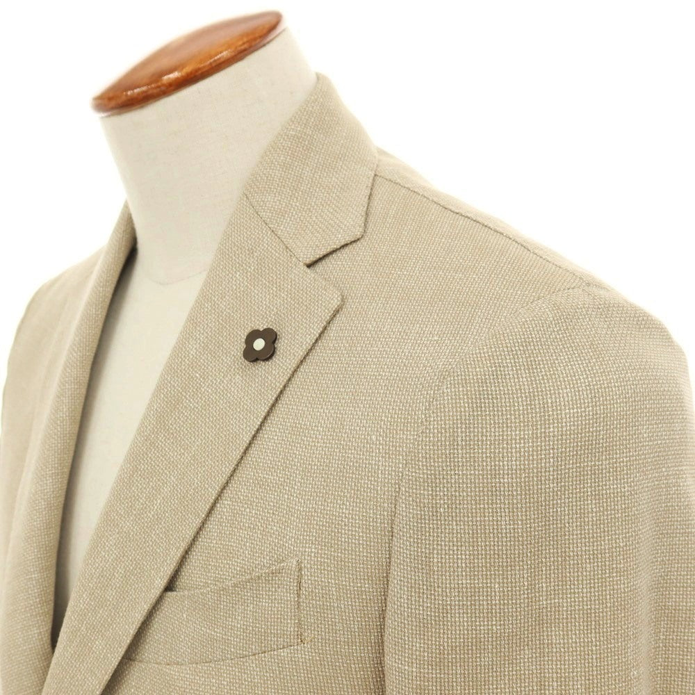 【中古】ラルディーニ LARDINI ウールリネンコットン 3B テーラードジャケット ベージュ【サイズ46】【 状態ランクB 】【 メンズ 】