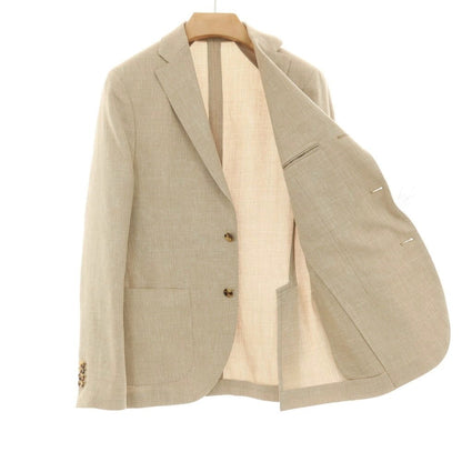 【中古】ラルディーニ LARDINI ウールリネンコットン 3B テーラードジャケット ベージュ【サイズ46】【 状態ランクB 】【 メンズ 】