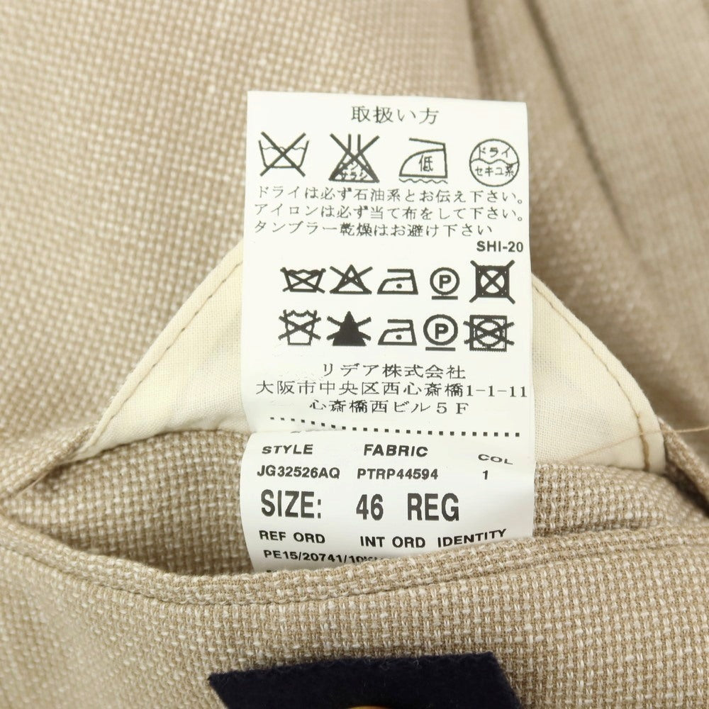 【中古】ラルディーニ LARDINI ウールリネンコットン 3B テーラードジャケット ベージュ【サイズ46】【 状態ランクB 】【 メンズ 】
