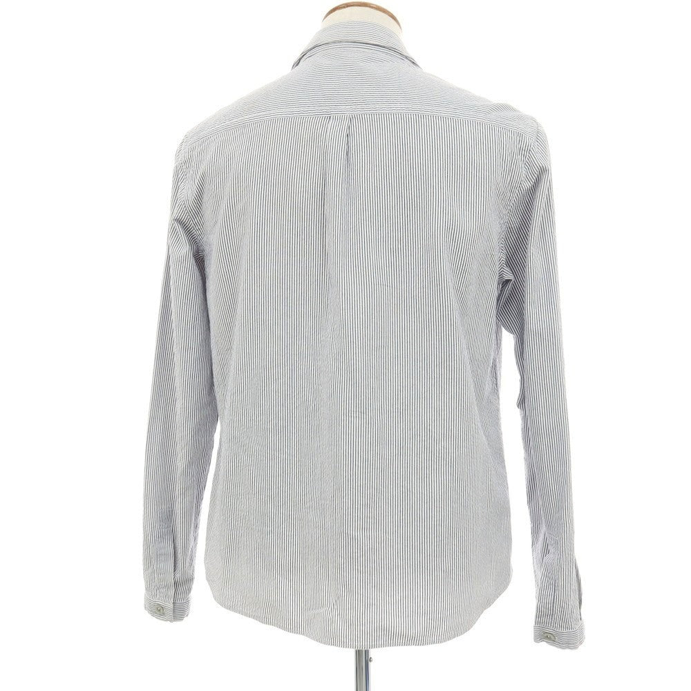 【中古】ラルディーニ LARDINI コットン ストライプ 3B カジュアルジャケット ホワイトxネイビー【サイズM】【 状態ランクB 】【 メンズ 】