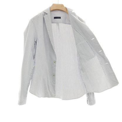 【中古】ラルディーニ LARDINI コットン ストライプ 3B カジュアルジャケット ホワイトxネイビー【サイズM】【 状態ランクB 】【 メンズ 】