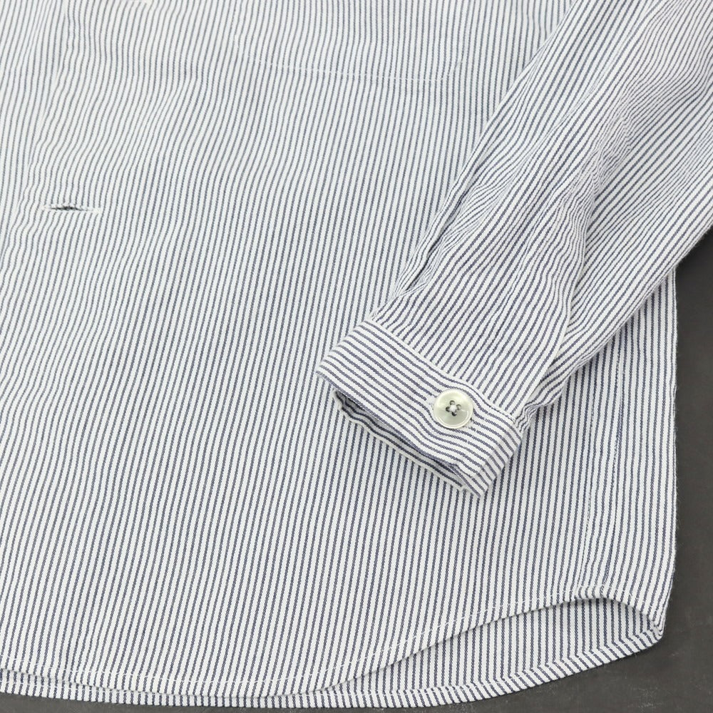 【中古】ラルディーニ LARDINI コットン ストライプ 3B カジュアルジャケット ホワイトxネイビー【サイズM】【 状態ランクB 】【 メンズ 】