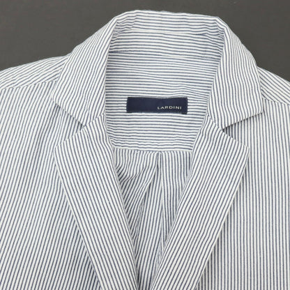 【中古】ラルディーニ LARDINI コットン ストライプ 3B カジュアルジャケット ホワイトxネイビー【サイズM】【 状態ランクB 】【 メンズ 】