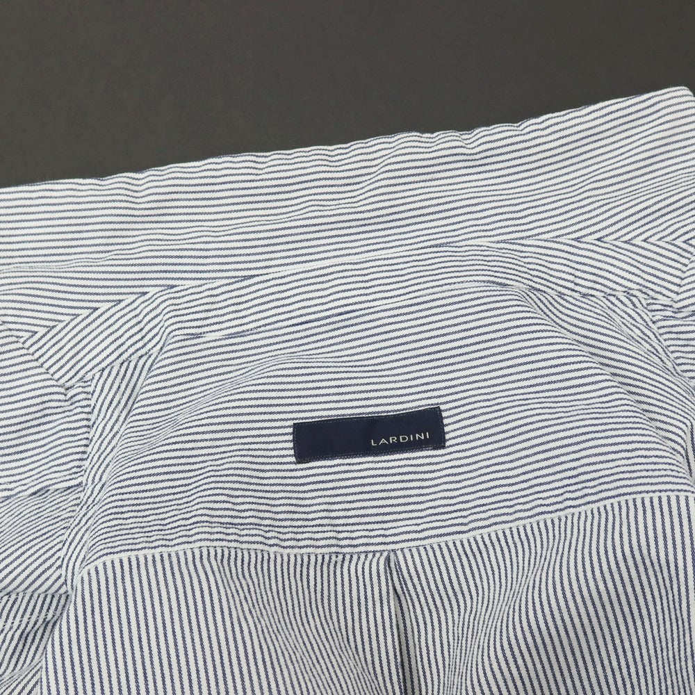 【中古】ラルディーニ LARDINI コットン ストライプ 3B カジュアルジャケット ホワイトxネイビー【サイズM】【 状態ランクB 】【 メンズ 】