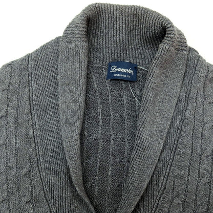 【SALE30%OFF/返品不可】【中古】ドルモア DRUMOHR リネンポリエステル ショールカラー カーディガン ブルーグレー【 サイズ48 】【 状態ランクD 】【 メンズ 】
