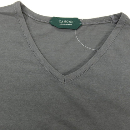 【中古】ザノーネ ZANONE アイスコットン Vネック 半袖Ｔシャツ グレー【サイズ48】【 状態ランクA 】【 メンズ 】