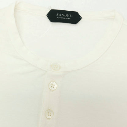 【中古】【未使用】ザノーネ ZANONE アイスコットン ヘンリーネック 半袖Ｔシャツ ホワイト【サイズ48】【 状態ランクS 】【 メンズ 】