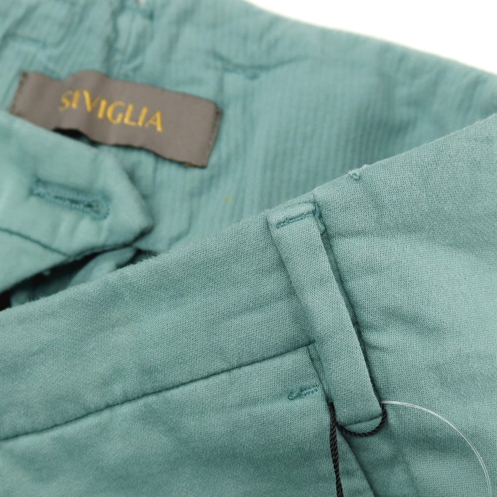 【中古】【未使用】シビリア SIVIGLIA コットンポリウレタン ショートパンツ ブルーグリーン【サイズ31】【 状態ランクS 】【 メンズ 】